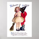 Ellen H. Clapsaddle: Little Witch with Cat Posters
