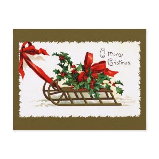 Ellen H. Clapsaddle: Sledge with Holly