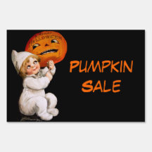 Ellen H. Clapsaddle: Toddler with Pumpkin Yard Signs