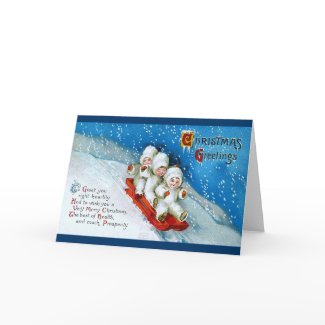 Ellen H. Clapsaddle: Winter Kids on Sledge