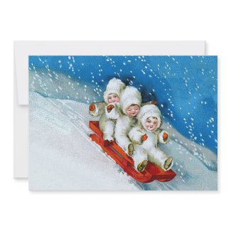 Ellen H. Clapsaddle: Winter Kids on Sledge