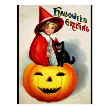 Ellen H. Clapsaddle: Witch in Jack O'Lantern Post Cards