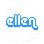 ellen round sticker