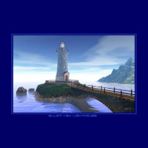 Elliot Key Lighthouse - Caribbean Blue posters