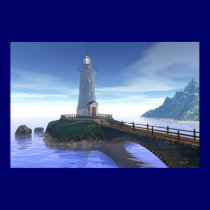 Elliot Key Lighthouse - Caribbean Blue posters