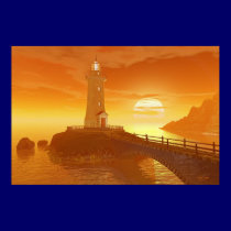 Elliot Key Lighthouse - Golden Sunset posters