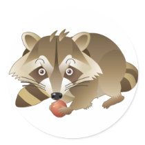 Elliot the Raccoon Round Stickers