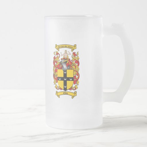 ELLIS FAMILY CREST -  ELLIS COAT OF ARMS MUGS