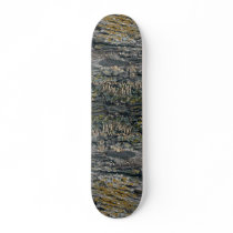 Elm bark with moss skate board deck