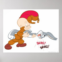 Elmer Fudd and Bugs Bunny Print