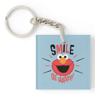 Elmo Happy Smile Double-Sided Square Acrylic Keychain