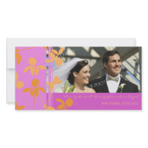 Elopement Announcement Photo Card Pink Orange