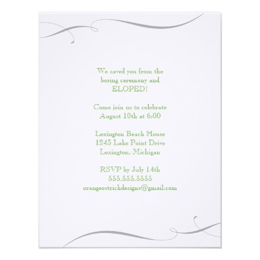 Elopement Wedding Announcement - Green