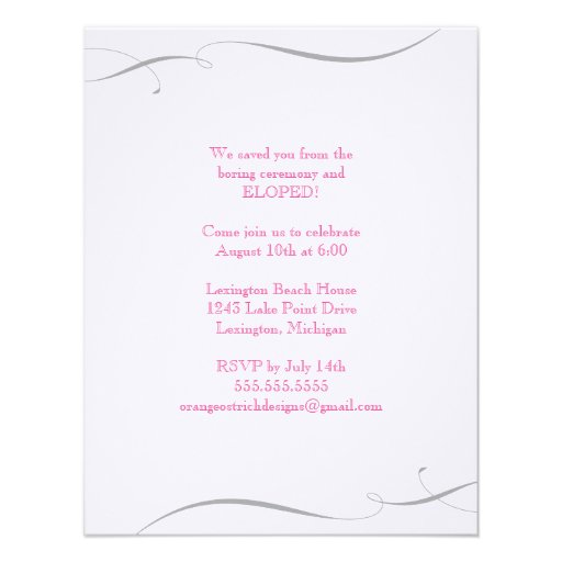 Elopement Wedding Announcement - Pink