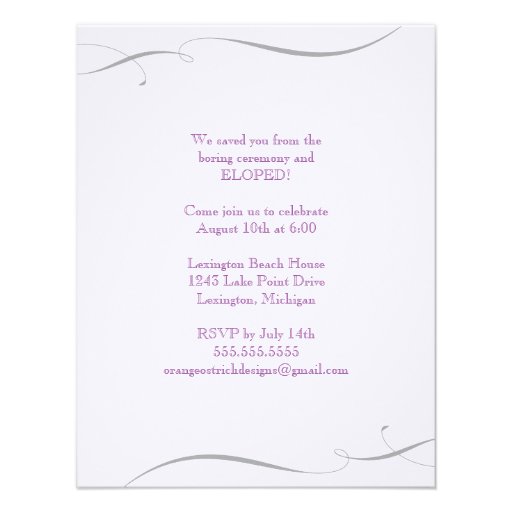Elopement Wedding Announcement - Purple