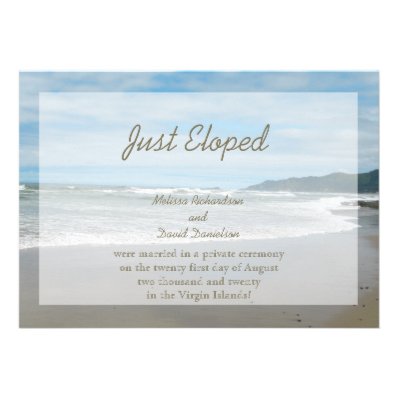 Elopement Wedding Marriage Announcement Invitation