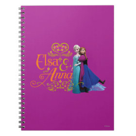 Elsa and Anna Standing Back to Back Note Books