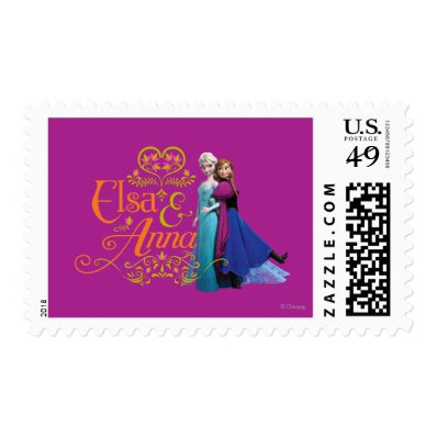 Elsa and Anna Standing Back to Back Postage
