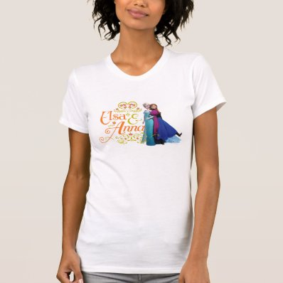 Elsa and Anna Standing Back to Back T Shirts