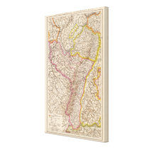 ElsassLothringen, Bayerische Pfalz Atlas Map Canvas Print