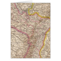 ElsassLothringen, Bayerische Pfalz Atlas Map Greeting Card
