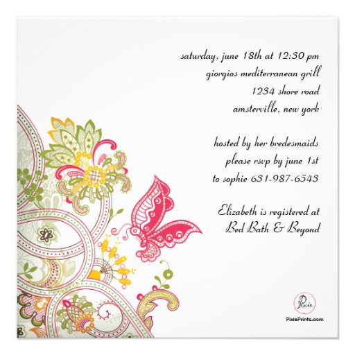 Elusive Butterfly Bridal Shower Invitation