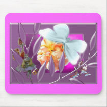 Elve with ladybirds mouse mat