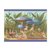 Elves and Fairies in Mushroom Land Postcard by MyOtherPlanet Elves and Fairies in Mushroom Land Postcard