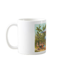Elves and Fairys in Mushroom Land mugs by MyOtherPlanet Elves and Fairys in Mushroom Land mugs