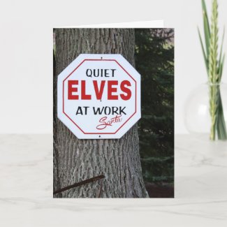 Elves At Work Holiday Greeting card
