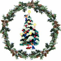 ELVES & CHRISTMAS TREE by SHARON SHARPE photo sculptures