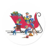 ELVES FILLING SANTA'S SLEIGH by SHARON SHARPE