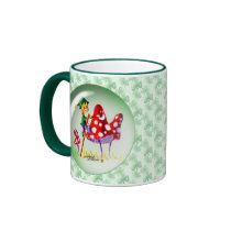 ELVES & MUSHROOMS by SHARON SHARPE mugs