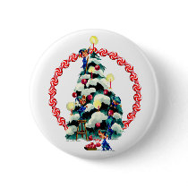 ELVES, TREE & CANDY WREATH by SHARON SHARPE buttons by sharonsharpe ELVES, TREE & CANDY WREATH by SHARON SHARPE buttons