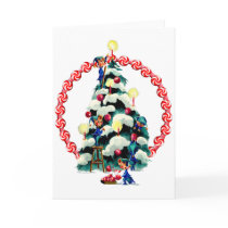 ELVES, TREE & CANDY WREATH by SHARON SHARPE cards
