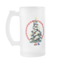 ELVES, TREE & CANDY WREATH by SHARON SHARPE mugs by sharonsharpe ELVES, TREE & CANDY WREATH by SHARON SHARPE mugs
