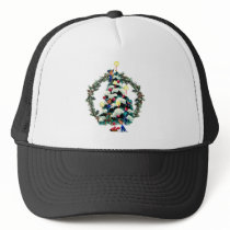 ELVES, TREE & FIR WREATH by SHARON SHARPE hats by sharonsharpe ELVES, TREE & FIR WREATH by SHARON SHARPE hats