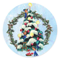 ELVES, TREE & FIR WREATH by SHARON SHARPE stickers
