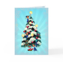 ELVES TRIMMING the TREE by SHARON SHARPE cards
