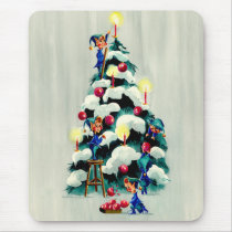 ELVES TRIMMING TREE by SHARON SHARPE mousepads by sharonsharpe ELVES TRIMMING TREE by SHARON SHARPE mousepads