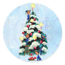 ELVES TRIMMING TREE by SHARON SHARPE stickers