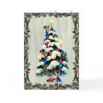 ELVES TRIMMING TREE & WREATH by SHARON SHARPE cards
