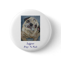 Elvis Puggy Portrait by Nancy Medina buttons