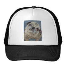 Elvis Puggy Portrait by Nancy Medina Hats