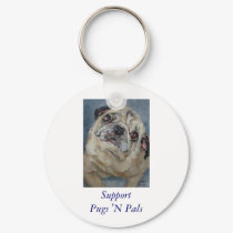 Elvis Puggy Portrait by Nancy Medina keychains