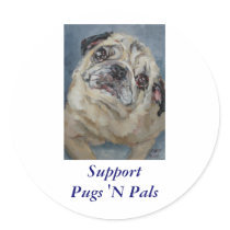 Elvis Puggy Portrait by Nancy Medina stickers