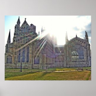 Ely Cathedral Sun Rays Print print