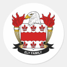 Ely Family Crest Round Sticker