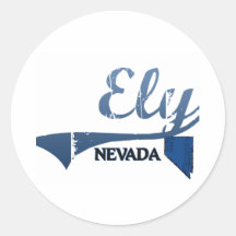 Ely Nevada City Classic Round Stickers