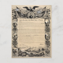 Print Postcards on Emancipation Proclamation Print Post Card